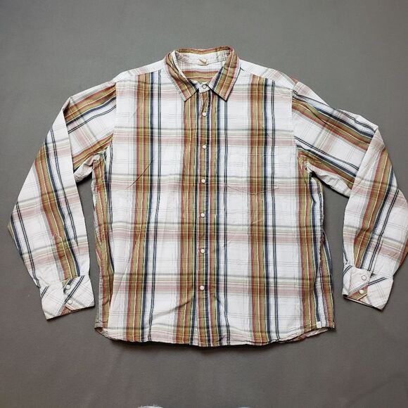 MEC pearl snap, long sleeve, organic cotton plaid button down shirt size XL - Picture 1 of 15